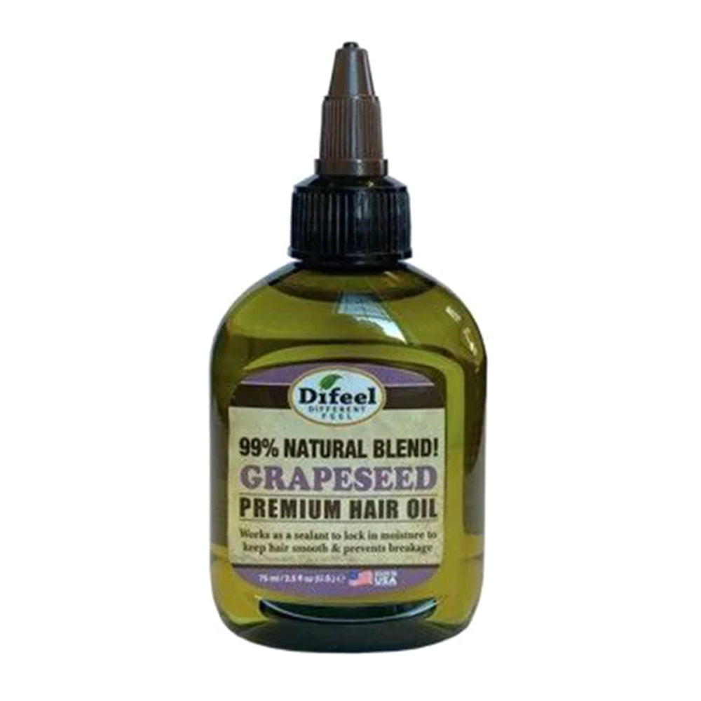 Difeel Hair Growth Natural Grapeseed Premium Hair Oil Lightweight Care 2.5Oz (75ml)